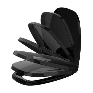 Imagem de Assento Sanitário Deca Monte Carlo Tupan Preto  Tampa Vaso Soft Close 