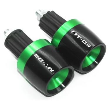 Imagem de Acessórios de motocicleta 7/20.3 cm 22 mm Grips Ends Counterweight Handle Bar Cap Cover Slider compatível com Y&AMAHA MT-03 MT03 MT 03 (verde)