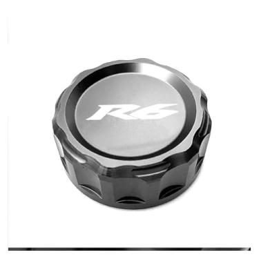 Imagem de Acessórios de motocicleta Tampa do cilindro do reservatório de fluido de freio traseiro compatível com Y&AMAHA YZF R1 R3 R6 R7 YZF-R1 YZF-R6 YZF-R3 YZF-R7 (R6 cinza)