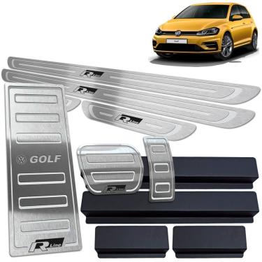 Imagem de Soleiras Pedaleira Auto Descanso Golf R-line 18 19 Prata BR