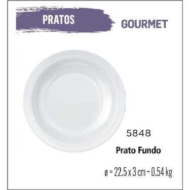 Imagem de Jogo De Prato Gourmet 12 Pratos Fundo - 22Cm Branco