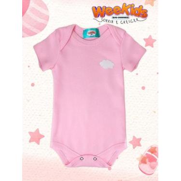 Imagem de Body Rosa Nuvenzinha de Manga Curta WeeKids - Suedine 100% Algodão par