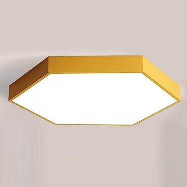 Imagem de Lustre de teto moderno e minimalista com LED, 3 tons, regulável, economizador de energia, redondo, de ferro, acrílico, luminária embutida perto do teto (D 40 cm)