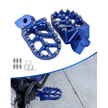 Imagem de Pegadores de pé pedal apoio de pé descansos para pés para Yamaha YZ85 YZ125 YZ250 YZ250F YZ426F YZ450F YZ125X YZ250X YZ250FX YZ450FX WR250F WR400F WR426F WR450F Motocicleta Dirt Bike Azul