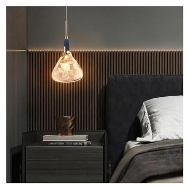 Imagem de Luminária pendente moderna de acrílico com design de bolsa de bênção para quarto, sala de estar e sala de jantar. Lustre pequeno com iluminação LED para cabeceira e área de jantar.