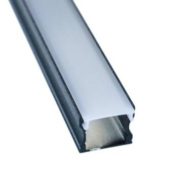 Imagem de Perfil para Fita LED Foxlux - Sobrepor - Preto - 17 X 14 X 2000mm