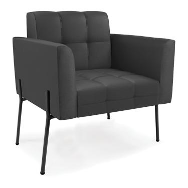 Imagem de Poltrona Pé de Ferro Preto para Sala Elisa Corino Preto D03 - D'Rossi