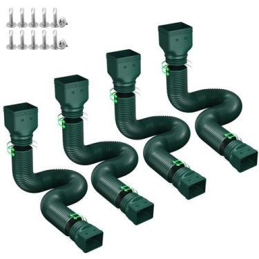 Imagem de Rain Gutter Downspout Extensions Ogutter Flexible, pacote com 4