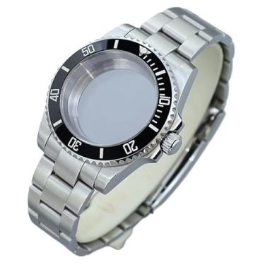 Imagem de FEIYASHI NH35 NH36 NH34 Caixa de relógio de aço inoxidável com bisel giratório de cerâmica cristal de safira SUB 40 mm Relógio clássico, 1 tampa inferior de vidro, For NH35 34 36 38 Movement, Capa de