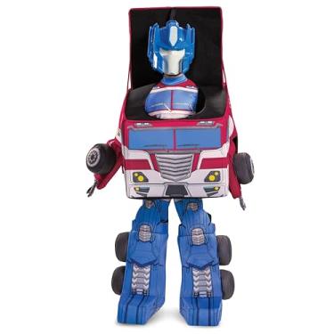 Imagem de Disguise Fantasia Optimus Prime, fantasia oficial de transformador conversível para meninos, terno de personagem conversível, tamanho infantil médio (7-8) azul e vermelho