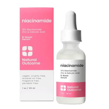 Imagem de Soro de niacinamida para rosto da natural outcome Skin Care, Niacinamida B-Boost 10% mais zinco 2% ácido salicílico + ácido hialurônico, tratamento para acne + soro redutor de poros + equilíbrio da