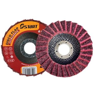 Imagem de Disco Flap Acabamento Médio 4.1/2” x 7/8” Start – Para Madeira, Metais, Plástico e Pintura, Alta Rotação 13.300 RPM, Compatível com Esmerilhadeira
