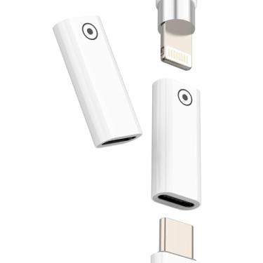 Imagem de Conector Lightning fêmea para USB C fêmea para conversor de carregamento de lápis (pacote com 2) para iPad Adaptador de 1ª geração tipo C, acessórios para plugue de cabo, adaptador de carregador de