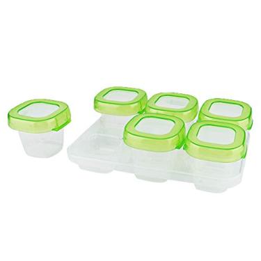 Imagem de KIMISS 6 PCS Conjunto de Contêineres de Armazenamento de Alimentos para Bebês - Caixa de Alimentos Infantis Empilháveis e de Ondas para Almoço e Suplementos