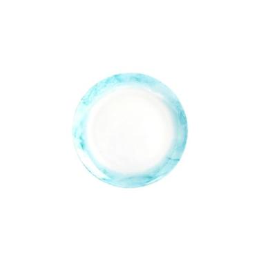 Imagem de Prato redondo listrado de cerâmica com personalidade requintada doméstica chinesa - prato raso de 20 cm