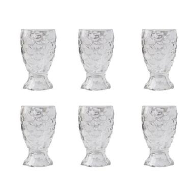 Imagem de Jogo de copo de vidro em alto relevo com 6 peças 40ml - QUERO PRESENTE