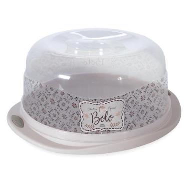 Imagem de Boleira Decorativa com Tampa Sem Rosca Plástico Grande Moderna Decorad