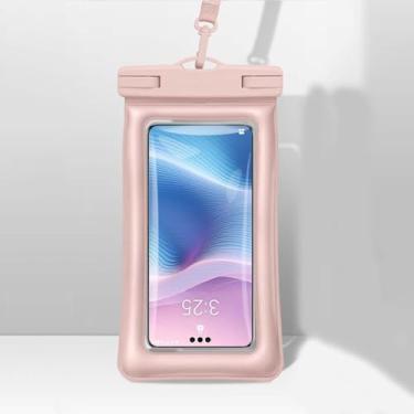Imagem de Bolsa à prova d'água, capa impermeável, bolsa seca para celular IPX8 Essenciais de praia, 19 cm (rosa)