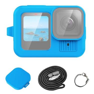 Imagem de Capa protetora de silicone para GoPro HERO13 Black PULUZ com alça de pulso e capa de lente (azul)