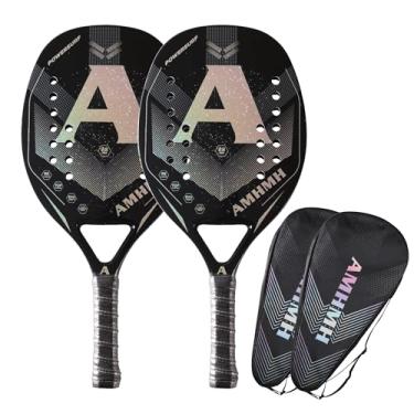 Imagem de Kit 2 Raquetes de Beach Tennis Profissionais de Fibra de Carbono 3K e 2 Bolsas porta-raquete