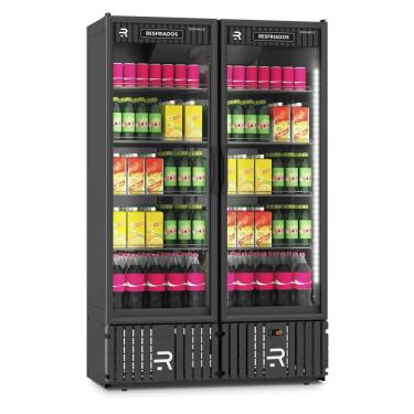 Imagem de Expositor Vertical Resfriados Refrimate 800 Litros 2 Portas Preto 220V VCM2PB