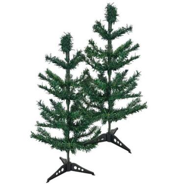 Imagem de Kit 2 pinheiro verde natal plastico pequena 55 cm arvore tradicional a