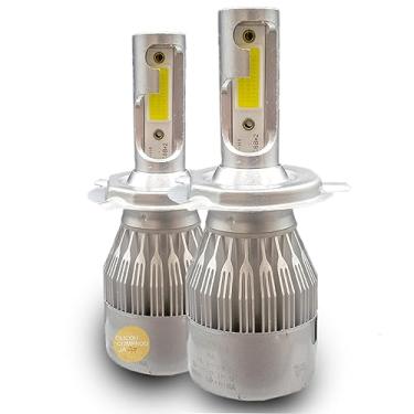 Imagem de Kit Ultra Led Super Branca 6500k 22000 Lumens H4 H7 H1 H11 H3 HB4 H16-PSX PAR LÂMPADA FAROL ALTO BAIXO MILHA NANO Y3 C/COOLER 12V 36W IMPORTADO TOP (H4)
