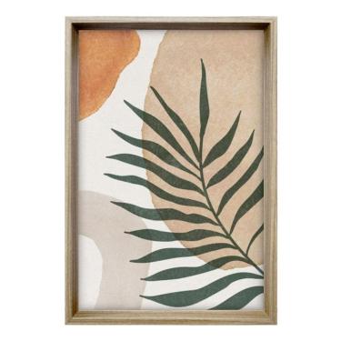 Imagem de Quadro Abstrato Formas e Folha II com Vidro Colorido 50x70 cm