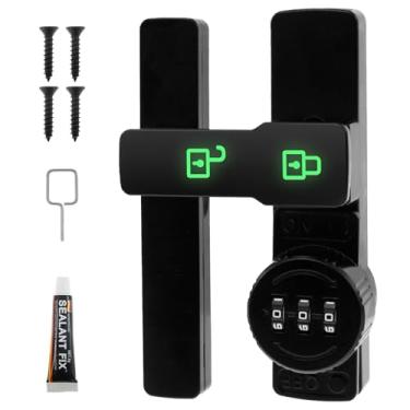 Imagem de Fechadura de porta de celeiro com função luminosa, fechadura de porta deslizante resistente à ferrugem - Protegendo famílias e crianças trava de portão de segurança para celeiro, banheiro, jardim