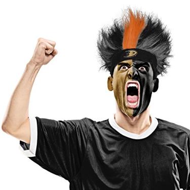 Imagem de Peruca NHL Anaheim Ducks FuzzHead, preta, tamanho único