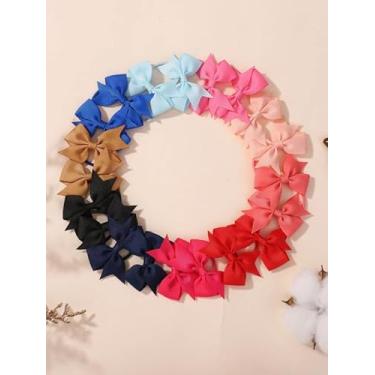 Imagem de Laços de cabelo com laços, 20 peças de prendedores de rabo de cavalo pequenos elásticos elásticos elásticos de 5 cm para jovens