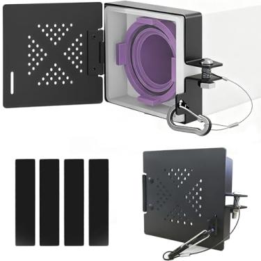 Imagem de Tampa de alumínio para para-choques para trailers, pacote com 2, serve para tampas quadradas padrão de 10 x 10 cm com orifícios de ventilação sem insetos, capa protetora de armazenamento de mangueira