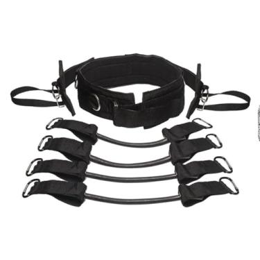 Imagem de Elástico Para Treino Funcional, Kit de Resistência com Cinto e Tornozeleiras, Preto, Para Salto, Corrida, Futebol, Vôlei, Basquete e Academia