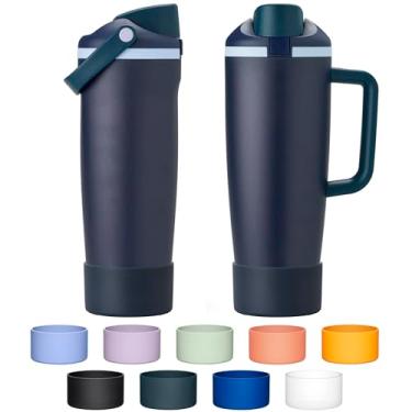 Imagem de Diumepo Bota de silicone para copos Owala 850 g e 1,134 g FreeSip Sway Tumblers (cinza azul)