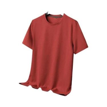 Imagem de Camiseta Masculina de Waffle - Manga Curta para o Verão, BR-G4, Vermel