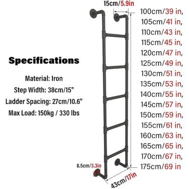 Imagem de Escada De Fuga Para Porão – Escadas De Incêndio Para Janelas De Porão Com Cobertura Externa, Escada Pequena Para Segurança Residencial Em Emergências De In, One Color, 145cm/57in