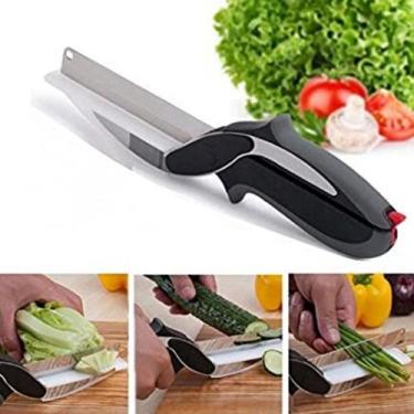 Imagem de Tesoura Faca para Cozinha Corta Legumes Verduras Vegetais Multiuso - T