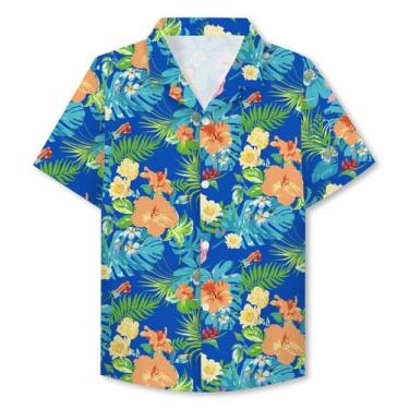 Imagem de Camisa Sangtree Boys havaiana de manga curta floral de 7 a 8 anos