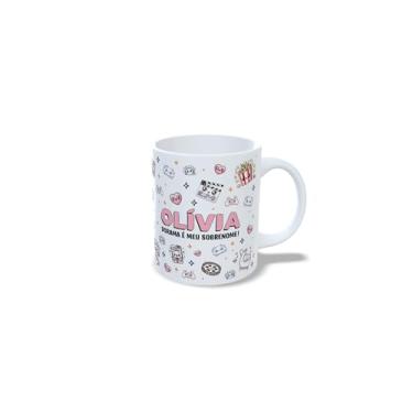 Imagem de Caneca de Cerâmica Personalizada Amanda, Tema Dorama, Branca com Ilustração Kawaii, 325ml (o)