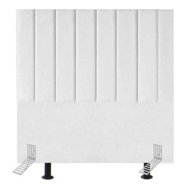 Imagem de Cabeceira Estofada Cama Solteiro 90 Cm Lídia Corino E Frame branco