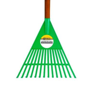 Imagem de Vassoura Plástica 14 Dentes Com Cabo 340mm Magnífica Verde - Dtools