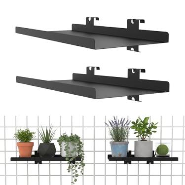 Imagem de XINWXSS Conjunto de 2 prateleiras de grade, prateleira de parede de metal de 43 x 20 cm, acessórios para loja de varejo em casa, exposição de arte, feira, feira, feira, negócios