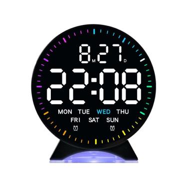 Imagem de Despertador LED com design moderno digital com display colorido