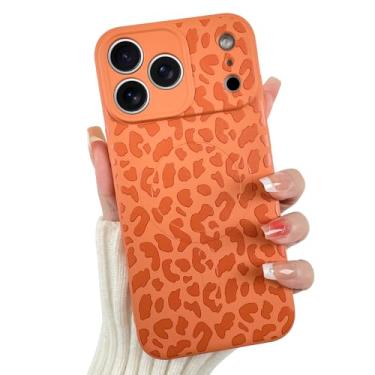 Imagem de OOK Capa magnética para iPhone 17 Pro Max, estampa fofa de leopardo laranja de silicone, compatível com MagSafe Cheetah Print Proteção para câmera à prova de choque fina capa de telefone para 6,9