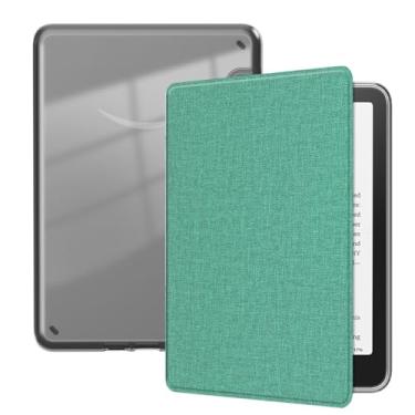 Imagem de Akacy Capa nova com textura de tecido transparente e macia para Kindle paperwhite de 7 polegadas, modelos SA568B e SA569P. Capa protetora dobrável leve e segura para água, versão 2024 (1)
