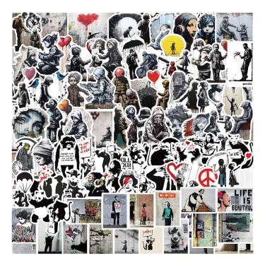 Imagem de Pacote de adesivos Banksy Style Graffiti, 117 unidades de vinil impermeável