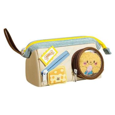 Imagem de Estojo de lápis, fofo, inspirado em comida, com design de queijo, tela