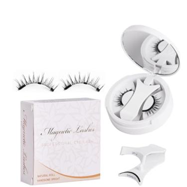 Imagem de Cílios Falsos de Sucção Magnética com Caixa Integrada - Sem Cola Rápido Usar Fácil para Iniciantes Armazenamento Todo-em-Um Aumento Natural dos Olhos Duradouro Transportar Prevenção Deformação