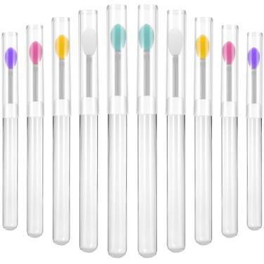 Imagem de Lurrose Conjunto de 10 Aplicadores de Máscara Labial: Pincel Labial de Silicone - Aplicador de Batom - Pincel para Batom