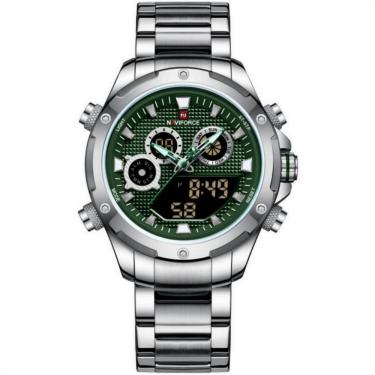 Imagem de Relógio masculino digital em aço inoxidável cronógrafo impermeável esportivo